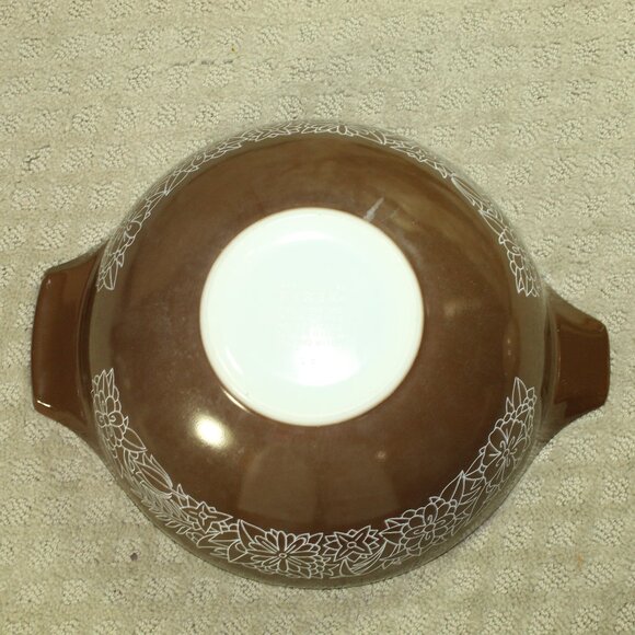 Vtg Pyrex Woodland Mixing Bowl Set of 4 Brown Floral 1970s 441, 442, 443, 444 - Picture 15 of 15